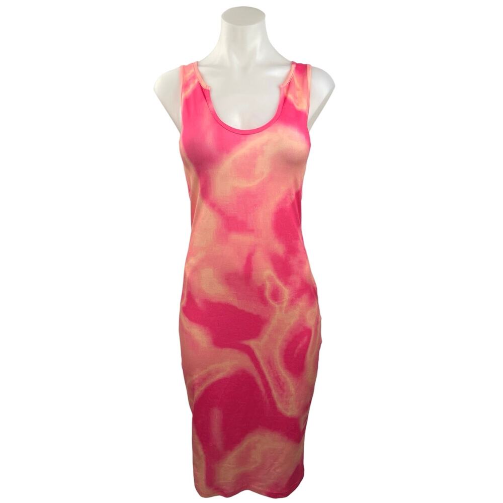 Women's Multicolor Sleeveless Pullover Scoop Neck Camisole Bodycon Midi Dress S